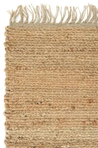 Vime 02 Natural Jute Rug Runner Hand Woven Jute Kilim Straw Rug Decor Authentic Carpet Bohemian Handmade Rug-Natural2 - 4