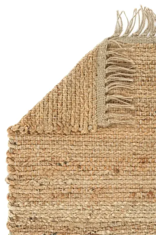 Vime 02 Natural Jute Rug Runner Hand Woven Jute Kilim Straw Rug Decor Authentic Carpet Bohemian Handmade Rug-Natural2 - 5