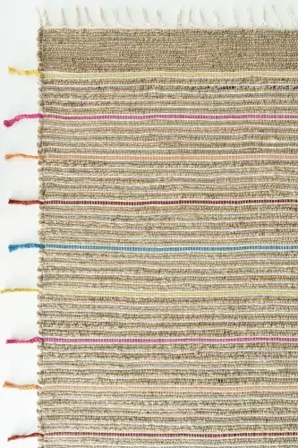 Vime 05 Natural Renkli Saçaklı Jüt Halı El Dokuma Jüt Kilim Hasır Halı El Halısı Otantik Halı Sss-Renklİ2 - 3