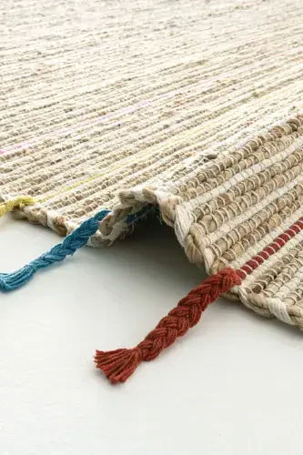 Vime 05 Natural Renkli Saçaklı Jüt Halı El Dokuma Jüt Kilim Hasır Halı El Halısı Otantik Halı Sss-Renklİ2 - 5