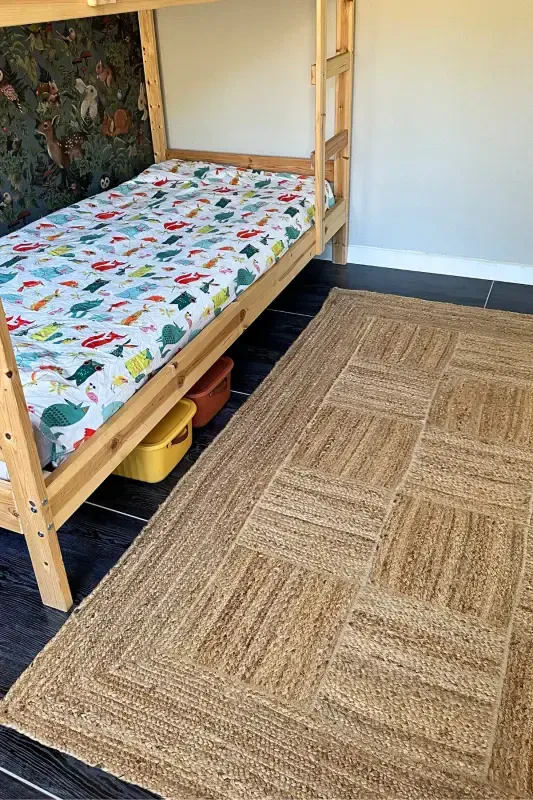 Vime 06 Natural Jüt Halı Yolluk El Dokuma Jüt Kilim Hasır Halı Dekor Otantik Halı Bohem El Halısı-Natural 6 - 1