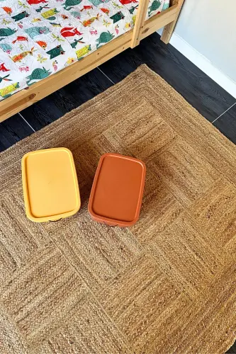 Vime 06 Natural Jüt Halı Yolluk El Dokuma Jüt Kilim Hasır Halı Dekor Otantik Halı Bohem El Halısı - Natural 6 - 5