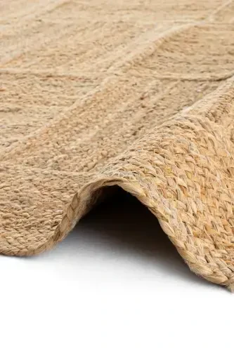 Vime 06 Natural Jute Rug Runner Hand Woven Jute Kilim Straw Rug Decor Authentic Carpet Bohemian Handmade Rug-Natural 6 - 7