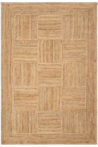 Vime 06 Natural Jute Rug Runner Hand Woven Jute Kilim Straw Rug Decor Authentic Carpet Bohemian Handmade Rug-Natural 6 - COOL HALI (1)