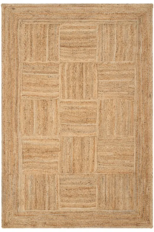 Vime 06 Natural Jute Rug Runner Hand Woven Jute Kilim Straw Rug Decor Authentic Carpet Bohemian Handmade Rug-Natural 6 - 1