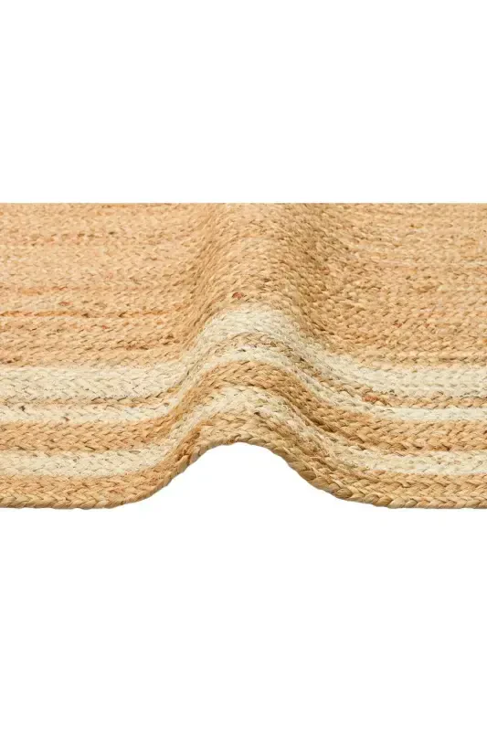 Vime 10 Natural White Jute Rug Runner Hand Woven Jute Kilim Straw Rug Bohemian Handmade Carpet Authentic Carpet-NaturaL White - 2