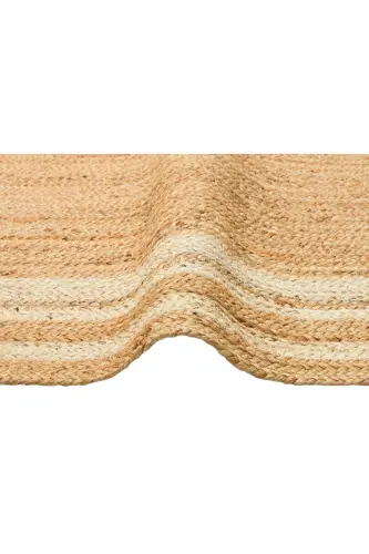 Vime 10 Natural White Jute Rug Runner Hand Woven Jute Kilim Straw Rug Bohemian Handmade Carpet Authentic Carpet-NaturaL White - COOL HALI (1)