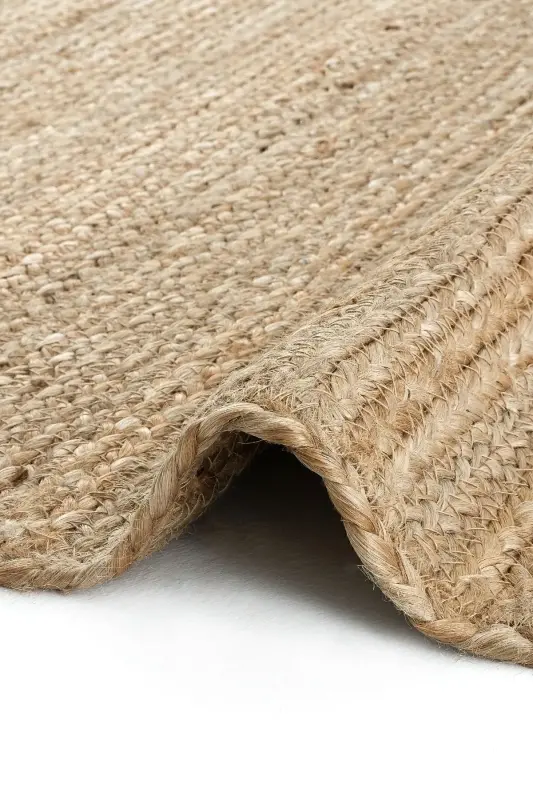 Vime 12 Natural Jüt Halı Yolluk El Dokuma Jüt Kilim Hasır Halı Dekor Otantik Halı Bohem El Halısı - Natural - 6