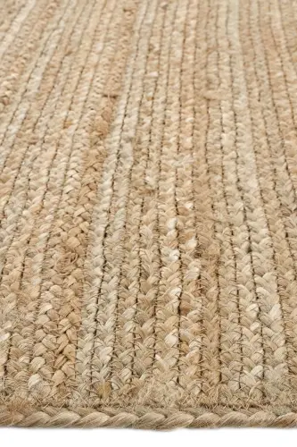 Vime 12 Natural Jüt Halı Yolluk El Dokuma Jüt Kilim Hasır Halı Dekor Otantik Halı Bohem El Halısı - Natural - 7