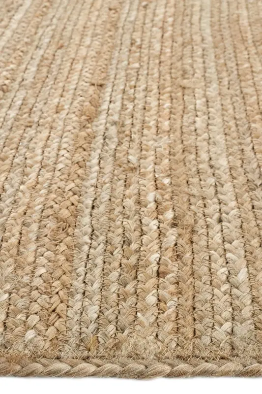 Vime 12 Natural Jüt Halı Yolluk El Dokuma Jüt Kilim Hasır Halı Dekor Otantik Halı Bohem El Halısı - Natural - 7