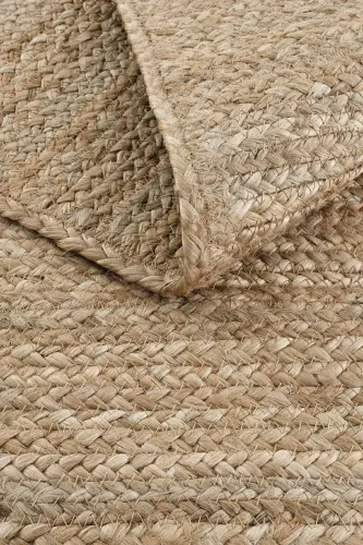 Vime 12 Natural Jüt Halı Yolluk El Dokuma Jüt Kilim Hasır Halı Dekor Otantik Halı Bohem El Halısı - Natural - 8