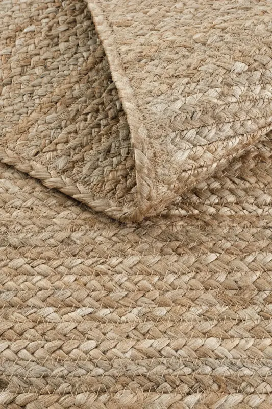 Vime 12 Natural Jüt Halı Yolluk El Dokuma Jüt Kilim Hasır Halı Dekor Otantik Halı Bohem El Halısı - Natural - 8