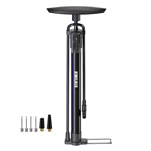 VIMILOLO Bicycle Pump, Bike Floor Pump with Gauge Inflator for Presta and Schrader Valve Portable Tire Pumps for Ball Bike Pumps - 1