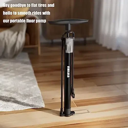 VIMILOLO Bicycle Pump, Bike Floor Pump with Gauge Inflator for Presta and Schrader Valve Portable Tire Pumps for Ball Bike Pumps - 6