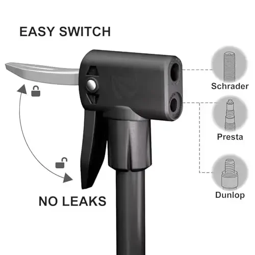 VIMILOLO Velosiped nasosi, Presta va Schrader klapanli o'lchagichli velosiped nasosi Portativ shinalar nasosi To'p velosiped nasosi uchun - 2