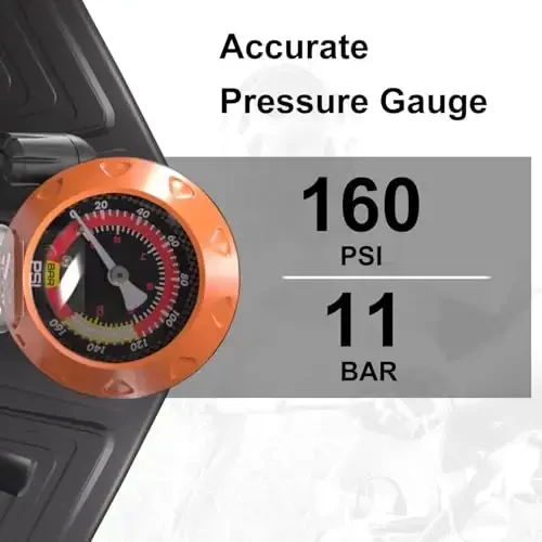 VIMILOLO Velosiped nasosi, Presta va Schrader klapanli o'lchagichli velosiped nasosi Portativ shinalar nasosi To'p velosiped nasosi uchun - 3