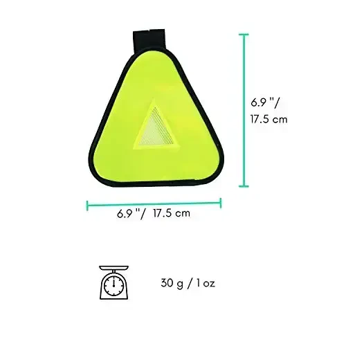 Vincita Reflective Yield Symbol with Velcro Strap - High Visibility for Safety at Night - Safety Reflector for Bike Rack, Backpack, Car Rack - Bicycle Reflective Accessories - 7