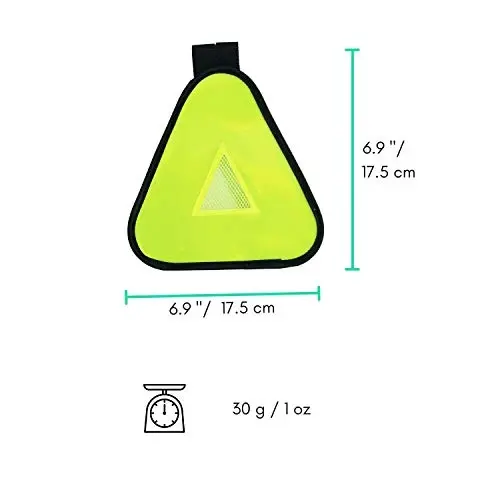 Vincita Reflective Yield Symbol with Velcro Strap - High Visibility for Safety at Night - Safety Reflector for Bike Rack, Backpack, Car Rack - Bicycle Reflective Accessories - 6