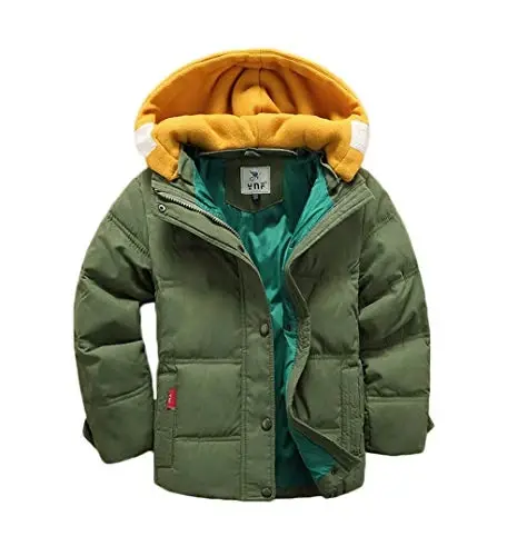Vinmin Kids Winter Latest Thicken Hooded Jacket Warm Quilted Coat Casual Outdoor Cool Cute for Boys Girls Autumn Spring 