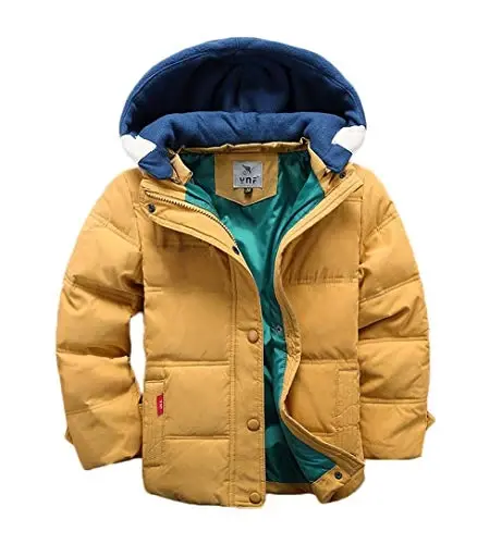 Vinmin Kids Winter Latest Thicken Hooded Jacket Warm Quilted Coat Casual Outdoor Cool Cute for Boys Girls Autumn Spring - 1