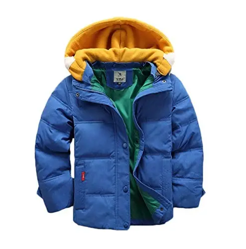 Vinmin Kids Winter Latest Thicken Hooded Jacket Warm Quilted Coat Casual Outdoor Cool Cute for Boys Girls Autumn Spring - 1