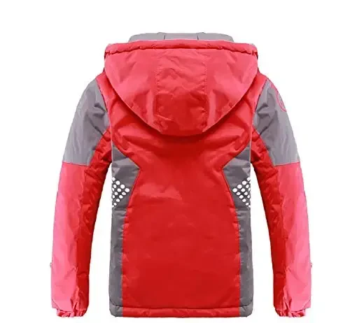 Vinmin Latest Boys Thicken Fleece Hooded Jacket Warm Quilted Coat Outdoor Cool Cute Fashion for Winter Autumn Spring - 2