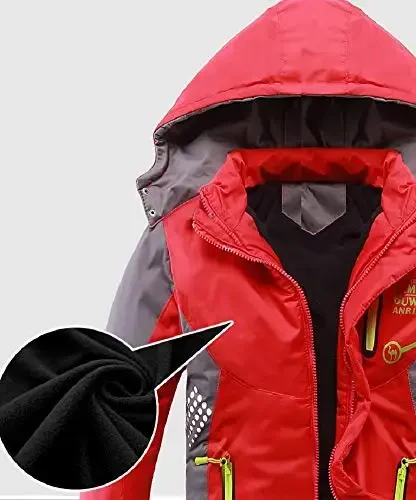 Vinmin Latest Boys Thicken Fleece Hooded Jacket Warm Quilted Coat Outdoor Cool Cute Fashion for Winter Autumn Spring - 3