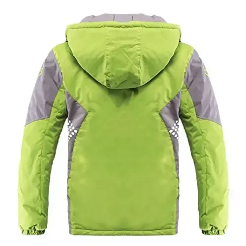 Vinmin Latest Boys Thicken Fleece Hooded Jacket Warm Quilted Coat Outdoor Cool Cute Fashion for Winter Autumn Spring - 3