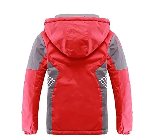 Vinmin Latest Boys Thicken Fleece Hooded Jacket Warm Quilted Coat Outdoor Cool Cute Fashion for Winter Autumn Spring - 2