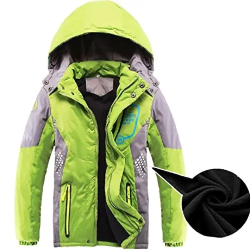 Vinmin Latest Boys Thicken Fleece Hooded Jacket Warm Quilted Coat Outdoor Cool Cute Fashion for Winter Autumn Spring - 2