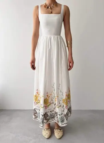 Vintage Floral Dress - BÜYÜKBEDENIZ (1)