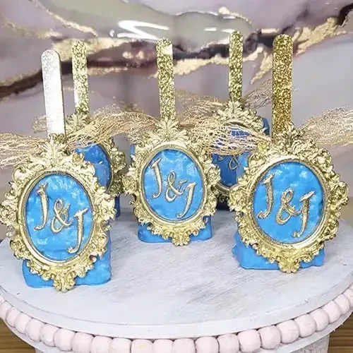 Vintage Frame Silikon Qoliplar Barokko Foto Ramka Shokoladli Fondant Qoliplari Dekorativ Oval va To'rtburchak Shakllar, 4 qismli to'plam, Binafsha, Tort bezash uchun Kek Topper Gum Pasta Konfet Polimer Loy - 4