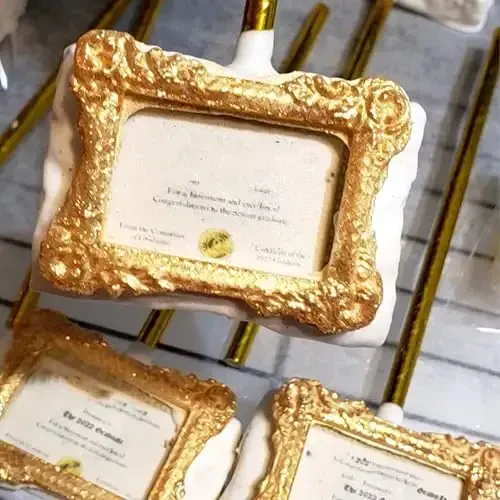 Vintage Frame Silikon Qoliplar Barokko Foto Ramka Shokoladli Fondant Qoliplari Dekorativ Oval va To'rtburchak Shakllar, 4 qismli to'plam, Binafsha, Tort bezash uchun Kek Topper Gum Pasta Konfet Polimer Loy - 7