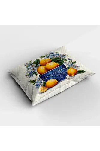 Vintage Limonlar Desenli Baskılı Tek Kişilik ve Çocuk Pike Takımı-Desen - ELSE DEKOR (1)