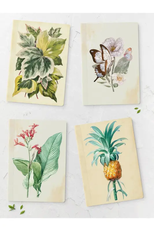 Vintage Notebook Set - 4 Journal Notebooks - Notepad - 14cm*20cm - 64 Pages - Vintage - 1