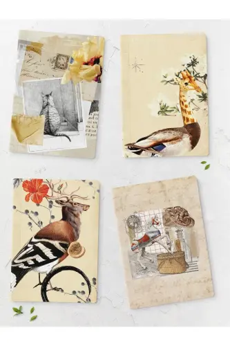 Vintage Notebook Set - 4 Notebooks - Journal Notebook - 14cm*20cm - Vintage 