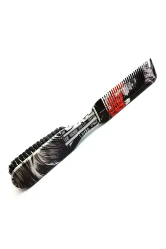 Vintage Sakal Bıyık Tarama Fırçası Çift Taraflı Sakal Tarak ve Fırça – Şekillendirici, Anti-Statik-RETRO - 5