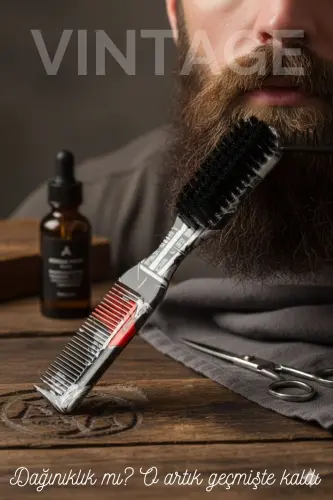 Vintage Sakal Bıyık Tarama Fırçası Çift Taraflı Sakal Tarak ve Fırça – Şekillendirici, Anti-Statik-RETRO 
