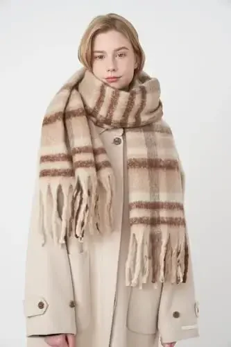 Vintage Scarfs for Women Warm Shawls and Wraps for Evening Dresses Soft Poncho Coat Thick CasModazoneere Wrap Cozy 2025 - 7