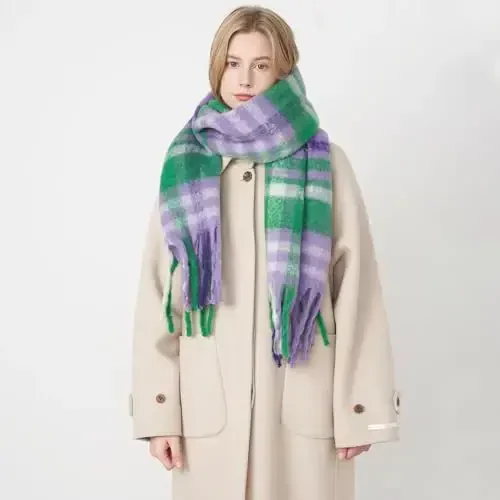 Vintage Scarfs for Women Warm Shawls and Wraps for Evening Dresses Soft Poncho Coat Thick CasModazoneere Wrap Cozy 2025 - 4