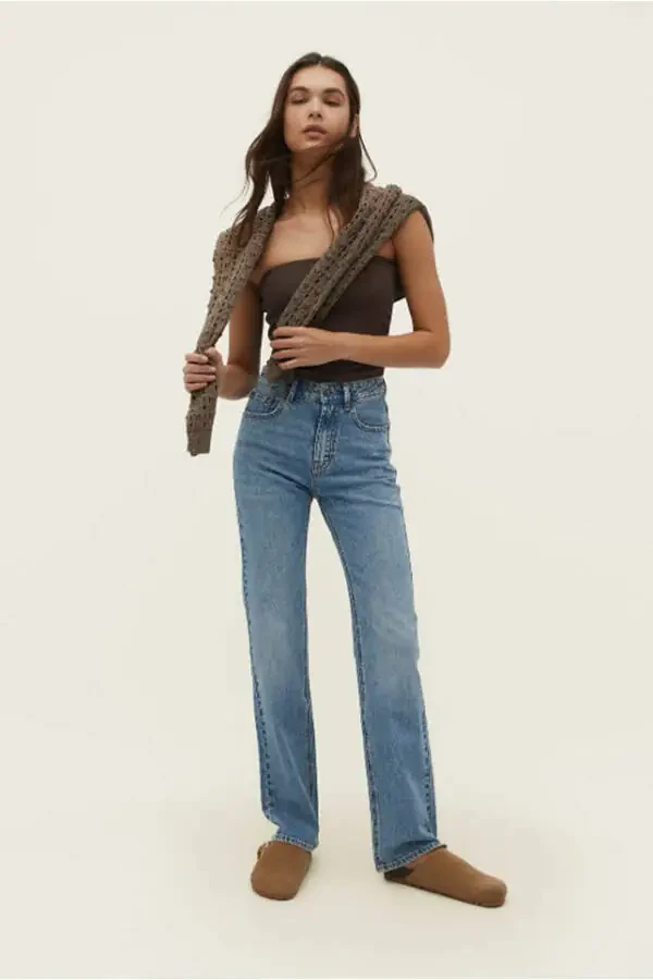 Винтажные джинсы D98 прямого кроя - 1