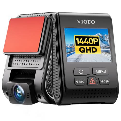 VIOFO A119 V3 2K 2560x1440P Quad HD+ Avtomobil Dash Kamerasi, Ultra Aniq Kechasi Ko'rish, 140 Graduslik Keng Burchak, GPS Kirish, Buferli To'xtash Rejimi, Haqiqiy HDR, Harakatni Aniqlash, G-Sensor, Vaqt O'tishi - 2