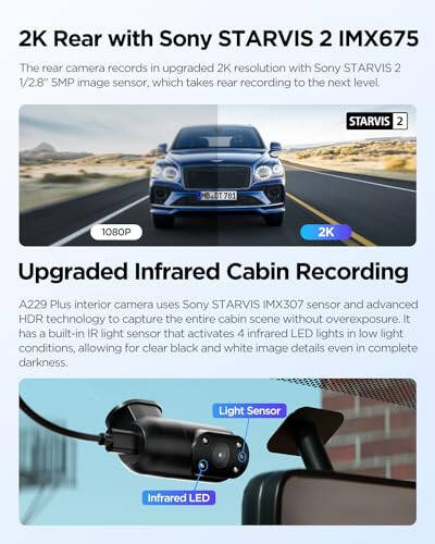 VIOFO A229 Plus 3 Channel Dash Cam, Dual STARVIS 2 Sensors, 3-Channel HDR, 1440P+1440P+1080P Front Inside and Rear Car Camera, 5GHz Wi-Fi, Voice Control, Ultra-Precise GPS, 24 Hours Parking Mode - 7