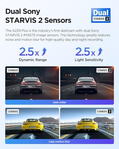 VIOFO A229 Plus Dash Cam Front and Rear, Dual STARVIS 2 Sensors, 2 Channel HDR, 1440P+1440P Voice Control Car Dash Camera, 5GHz Wi-Fi, Support 512GB Max, Voice Control, Ultra-Precise GPS - 20