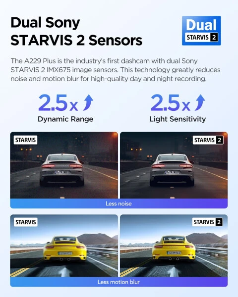 VIOFO A229 Plus Dash Cam with Dual STARVIS 2 Sensors, 2 Channel HDR, 1440P+1440P Front and Rear, Voice Control Car Dash Camera, 5GHz Wi-Fi, Ultra-Precise GPS, 24 Hours Parking Mode, Support 512GB Max - 5