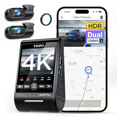 VIOFO A229 Pro 3 Channel 4K HDR Dash Cam, Dual STARVIS 2 Sensors IMX678 & IMX675, 4K+2K+1080P Front Inside and Rear Triple Car Camera, 5GHz WiFi GPS, Voice Control, 24H Parking Mode, Support 512GB - 7