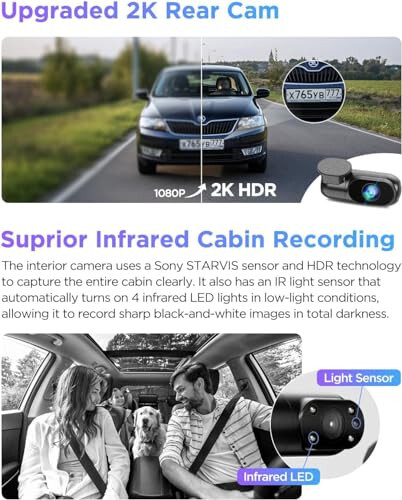 VIOFO A229 Pro 3 Channel 4K HDR Dash Cam, Dual STARVIS 2 Sensors IMX678 & IMX675, 4K+2K+1080P Front Inside and Rear Triple Car Camera, 5GHz WiFi GPS, Voice Control, 24H Parking Mode, Support 512GB - 4