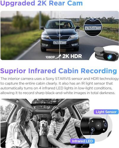 VIOFO A229 Pro 3 Channel 4K HDR Dash Cam, Dual STARVIS 2 Sensors IMX678 & IMX675, 4K+2K+1080P Front Inside and Rear Triple Car Camera, 5GHz WiFi GPS, Voice Control, 24H Parking Mode, Support 512GB - 4