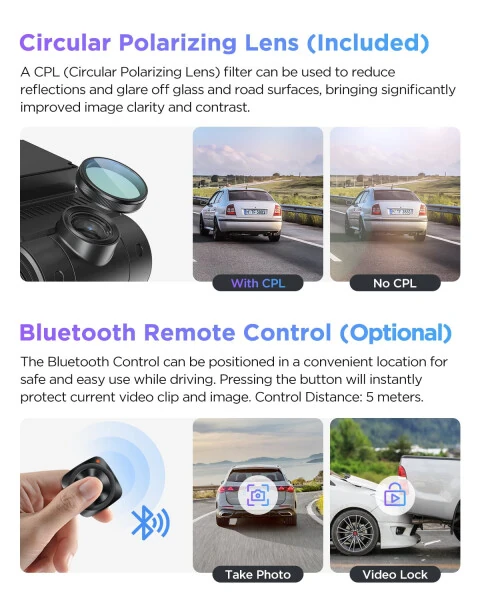 VIOFO A229 Pro 4K HDR Dash Cam, Dual STARVIS 2 IMX678 IMX675, 4K+2K Front and Rear Car Camera, 2 Channel with HDR, Voice Control, 5GHz WiFi GPS, Night Vision 2.0, 24H Parking Mode, Support 512GB Max - VIOFO (1)