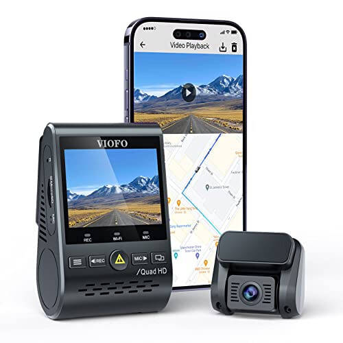 VIOFO Çift Dash Cam, 2K 1440P 60fps+1080P 30fps Ön ve Arka Dash Kamera Wi-Fi GPS, Park Modu, Acil Kayıt, Süper Kapasitör, Hareket Algılama (A129 Plus Duo) - 5